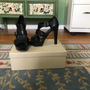 Ralph Lauren Black Leather shoes with 2 buckles